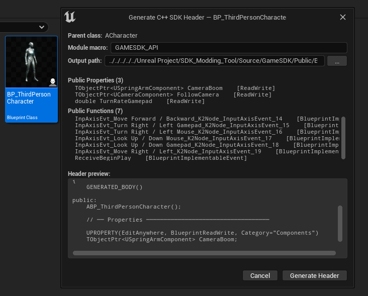 C++ SDK Generator dialog 2