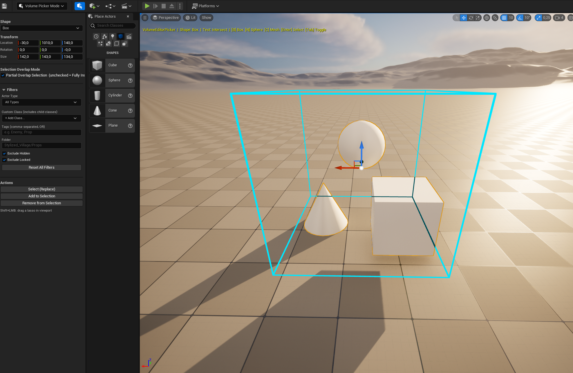 Volume Editor Picker overview
