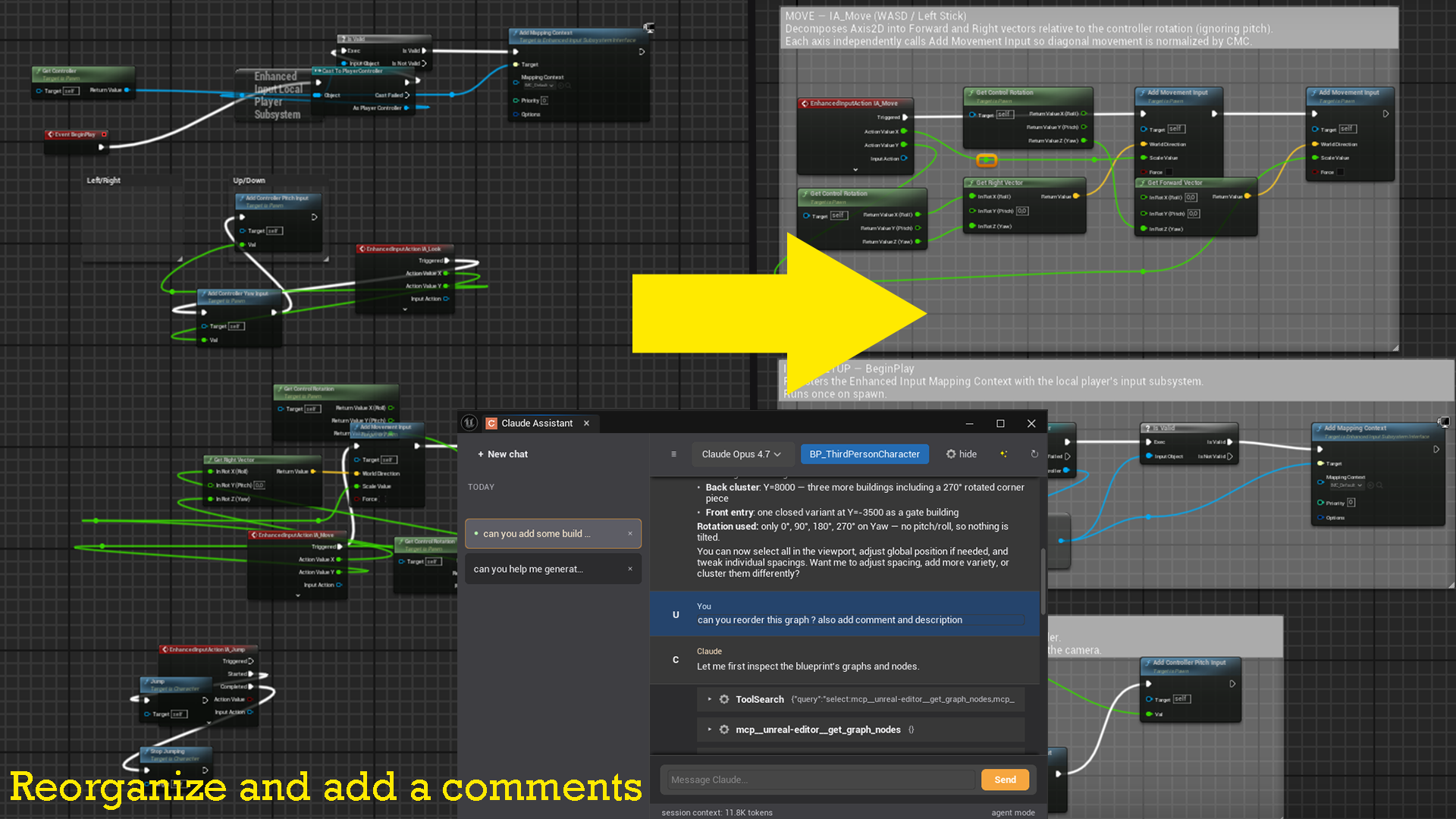 Blueprint reorganize result